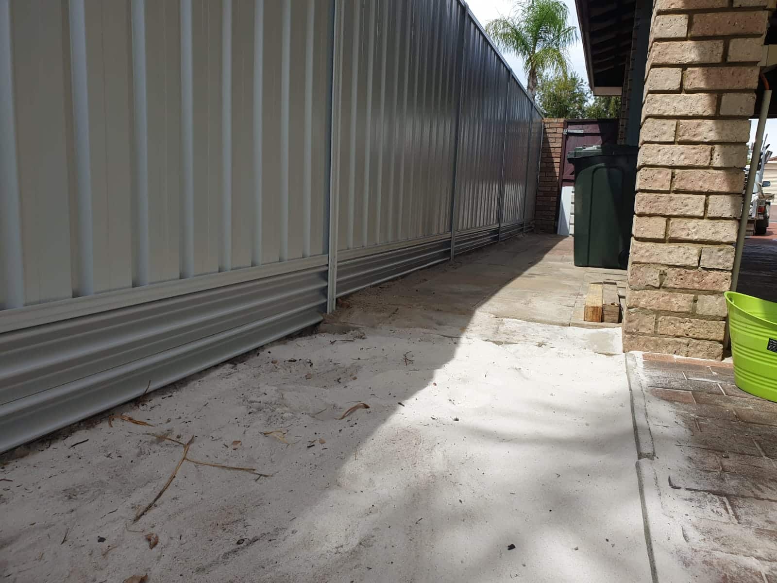 grey colorbond fence