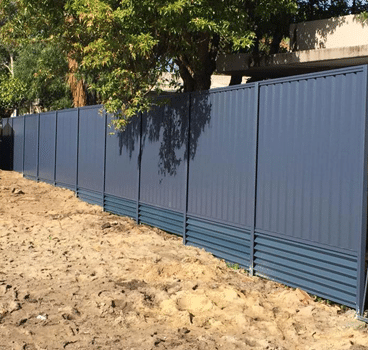 blue colorbond fence