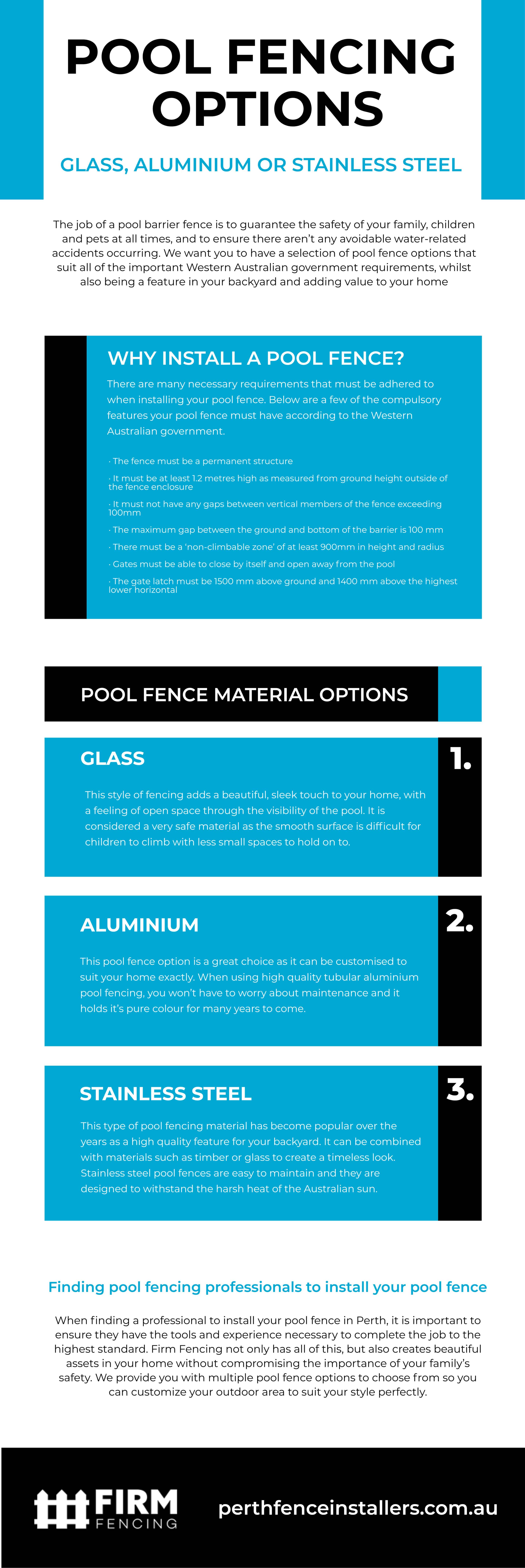 pool fencing options infographic